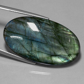 47.29 ct Multicolor Labradorite Stone, Natural Labradorite in Oval Cabochon Shape for Sale