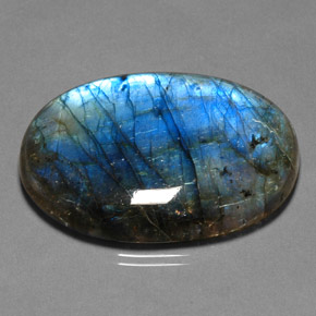 62.84 ct Multicolor Labradorite Gemstone, Labradorite Gem in Oval Cabochon Shape for Sale.