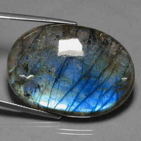62.84 ct Multicolor Labradorite Stone, Natural Labradorite in Oval Cabochon Shape for Sale