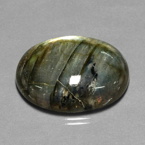 32.58 ct Multicolor Labradorite Gemstone, Labradorite Gem in Oval Cabochon Shape for Sale.