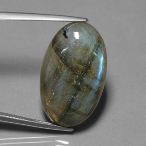 22.69 ct Multicolor Labradorite Stone, Natural Labradorite in Oval Cabochon Shape for Sale
