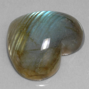 12.26 ct Multicolor Labradorite Stone, Natural Labradorite in Heart Cabochon Shape for Sale