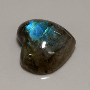13.50 ct Multicolor Labradorite Stone, Natural Labradorite in Heart Cabochon Shape for Sale