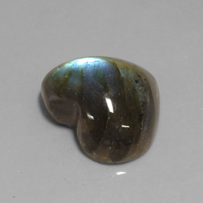 13.91 ct Multicolor Labradorite Gemstone, Labradorite Gem in Heart Cabochon Shape for Sale.
