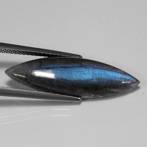 7.34 ct Multicolor Labradorite Gemstone, Labradorite Gem in Marquise Cabochon Shape for Sale.