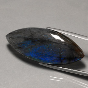43.96 ct Multicolor Labradorite Gemstone, Labradorite Gem in Marquise Cabochon Shape for Sale.