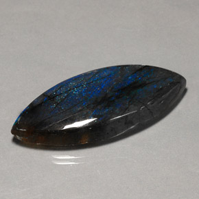43.96 ct Multicolor Labradorite Stone, Natural Labradorite in Marquise Cabochon Shape for Sale