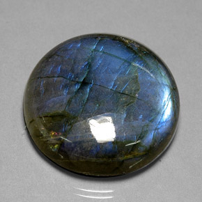 67.70 ct Multicolor Labradorite Gemstone, Labradorite Gem in Round Cabochon Shape for Sale.