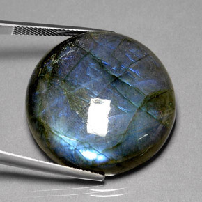 67.70 ct Multicolor Labradorite Stone, Natural Labradorite in Round Cabochon Shape for Sale