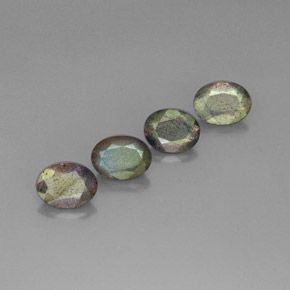 4.32 ct Multicolor Labradorite Stone, Natural Labradorite in Oval Facet Shape for Sale