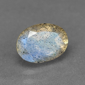 1.17 ct Multicolor Labradorite Stone, Natural Labradorite in Oval Facet Shape for Sale