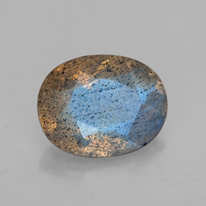 1.02 ct Multicolor Labradorite Stone, Natural Labradorite in Oval Facet Shape for Sale