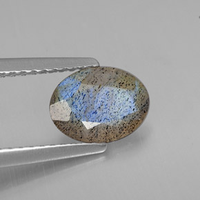 0.88 ct Multicolor Labradorite Stone, Natural Labradorite in Oval Facet Shape for Sale