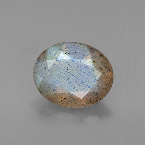 1.32 ct Multicolor Labradorite Gemstone, Labradorite Gem in Oval Facet Shape for Sale.