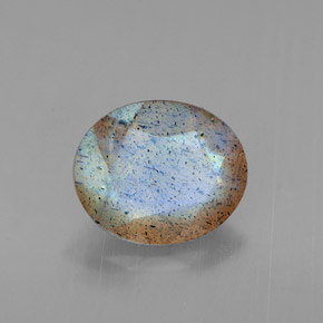 1.32 ct Multicolor Labradorite Stone, Natural Labradorite in Oval Facet Shape for Sale