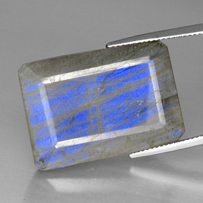 35.01 ct Multicolor Labradorite Gemstone, Labradorite Gem in Octagon Facet Shape for Sale.