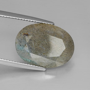 10.56 ct Multicolor Labradorite Stone, Natural Labradorite in Oval Facet Shape for Sale