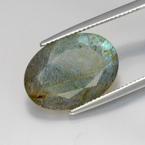 10.26 ct Multicolor Labradorite Stone, Natural Labradorite in Oval Facet Shape for Sale