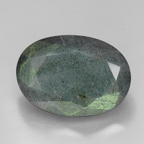 14.61 ct Multicolor Labradorite Stone, Natural Labradorite in Oval Facet Shape for Sale