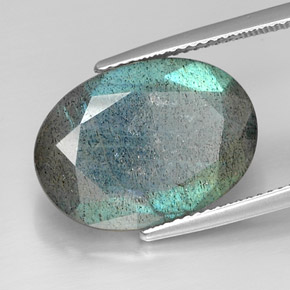 11.74 ct Multicolor Labradorite Stone, Natural Labradorite in Oval Facet Shape for Sale