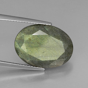 10.59 ct Multicolor Labradorite Gemstone, Labradorite Gem in Oval Facet Shape for Sale.