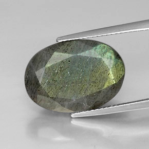 12.90 ct Multicolor Labradorite Gemstone, Labradorite Gem in Oval Facet Shape for Sale.