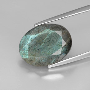 9.69 ct Multicolor Labradorite Gemstone, Labradorite Gem in Oval Facet Shape for Sale.