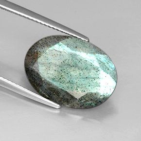 10.24 ct Multicolor Labradorite Stone, Natural Labradorite in Oval Facet Shape for Sale