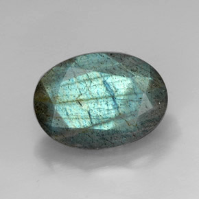 13.24 ct Multicolor Labradorite Gemstone, Labradorite Gem in Oval Facet Shape for Sale.
