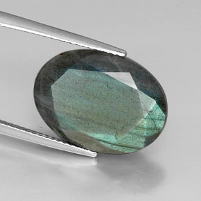 12.25 ct Multicolor Labradorite Stone, Natural Labradorite in Oval Facet Shape for Sale