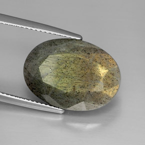 13.58 ct Multicolor Labradorite Stone, Natural Labradorite in Oval Facet Shape for Sale
