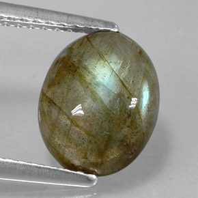 2.81 ct Multicolor Labradorite Stone, Natural Labradorite in Oval Cabochon Shape for Sale