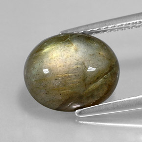 4.58 ct Multicolor Labradorite Gemstone, Labradorite Gem in Oval Cabochon Shape for Sale.