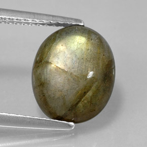 4.58 ct Multicolor Labradorite Stone, Natural Labradorite in Oval Cabochon Shape for Sale