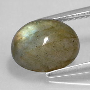 3.59 ct Multicolor Labradorite Gemstone, Labradorite Gem in Oval Cabochon Shape for Sale.