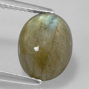 3.59 ct Multicolor Labradorite Stone, Natural Labradorite in Oval Cabochon Shape for Sale