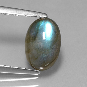1.91 ct Multicolor Labradorite Stone, Natural Labradorite in Oval Cabochon Shape for Sale