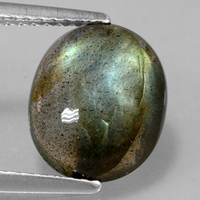 2.73 ct Multicolor Labradorite Stone, Natural Labradorite in Oval Cabochon Shape for Sale