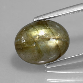 2.59 ct Multicolor Labradorite Gemstone, Labradorite Gem in Oval Cabochon Shape for Sale.
