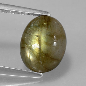 2.59 ct Multicolor Labradorite Stone, Natural Labradorite in Oval Cabochon Shape for Sale