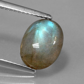 2.76 ct Multicolor Labradorite Stone, Natural Labradorite in Oval Cabochon Shape for Sale
