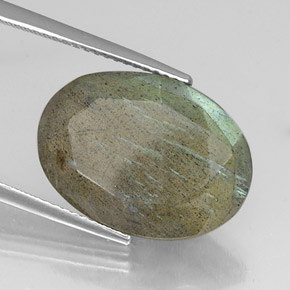 10.56 ct Multicolor Labradorite Stone, Natural Labradorite in Oval Facet Shape for Sale