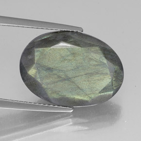 11.14 ct Multicolor Labradorite Stone, Natural Labradorite in Oval Facet Shape for Sale