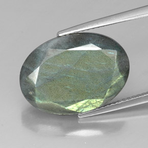11.14 ct Multicolor Labradorite Gemstone, Labradorite Gem in Oval Facet Shape for Sale.
