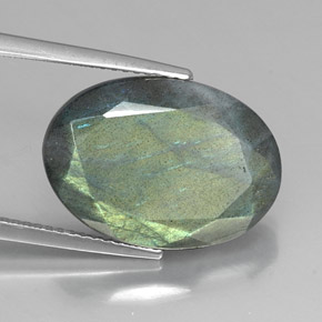 11.14 ct Multicolor Labradorite Stone, Natural Labradorite in Oval Facet Shape for Sale