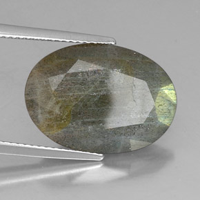 9.58 ct Multicolor Labradorite Stone, Natural Labradorite in Oval Facet Shape for Sale