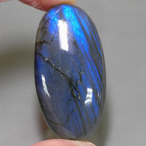 85.61 ct Multicolor Labradorite Stone, Natural Labradorite in Oval Cabochon Shape for Sale