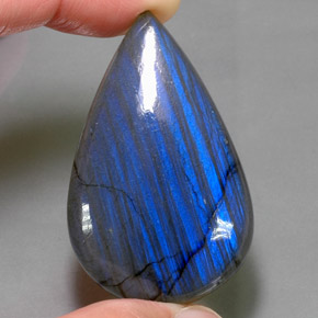 68.82 ct Multicolor Labradorite Gemstone, Labradorite Gem in Pear Cabochon Shape for Sale.