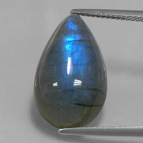 13.56 ct Multicolor Labradorite Gemstone, Labradorite Gem in Pear Cabochon Shape for Sale.