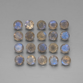 7.42 ct Multicolor Labradorite Gemstone, Labradorite Gem in Round Facet Shape for Sale.